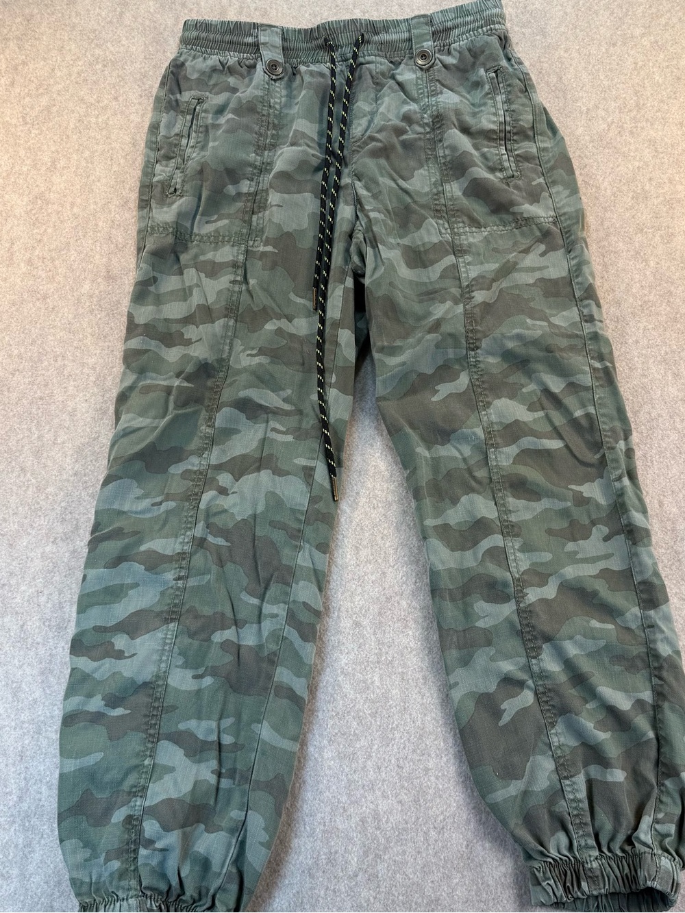 Knox Rose Green Camo Jogger Pants, Lightweight, Trendy, Comfortable Sz XS Women